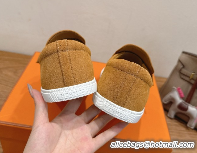 Best Grade Hermes Like Loafers in Suede Yellow 2025 H082009 0820103