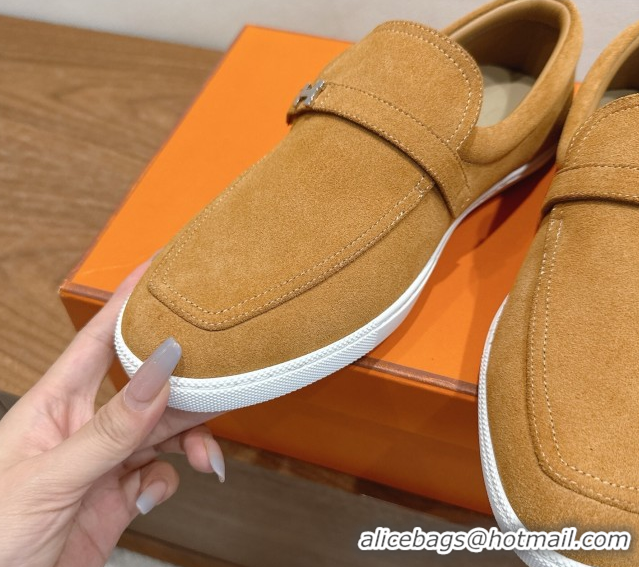 Best Grade Hermes Like Loafers in Suede Yellow 2025 H082009 0820103