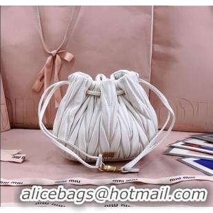 Good Looking Miu Miu Matelasse Nappa Leather Pouch 5ND022 White 2025