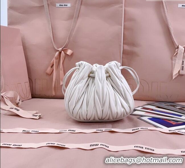 Good Looking Miu Miu Matelasse Nappa Leather Pouch 5ND022 White 2025