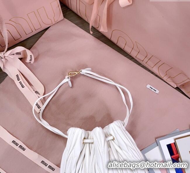 Good Looking Miu Miu Matelasse Nappa Leather Pouch 5ND022 White 2025