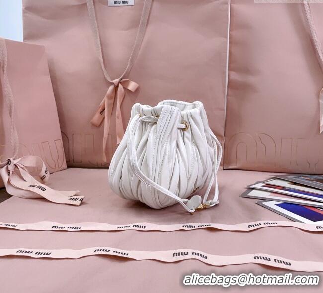 Good Looking Miu Miu Matelasse Nappa Leather Pouch 5ND022 White 2025