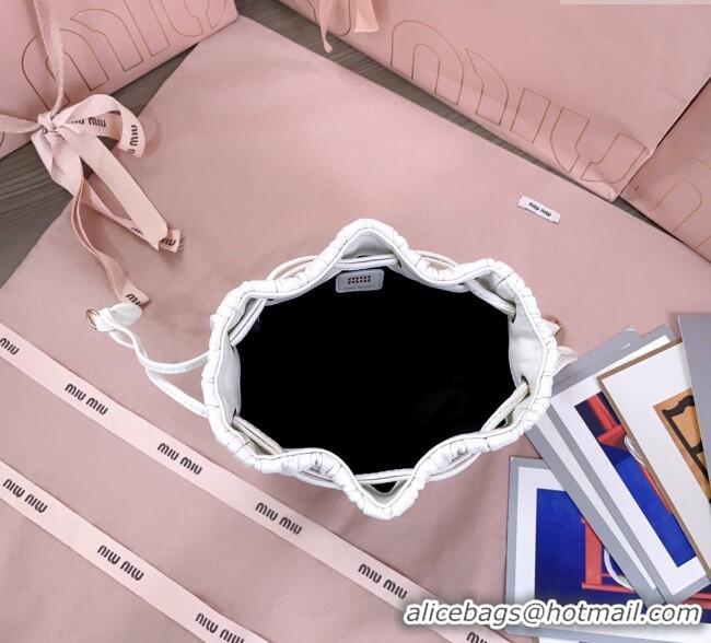 Good Looking Miu Miu Matelasse Nappa Leather Pouch 5ND022 White 2025