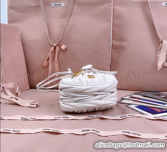 Good Looking Miu Miu Matelasse Nappa Leather Pouch 5ND022 White 2025