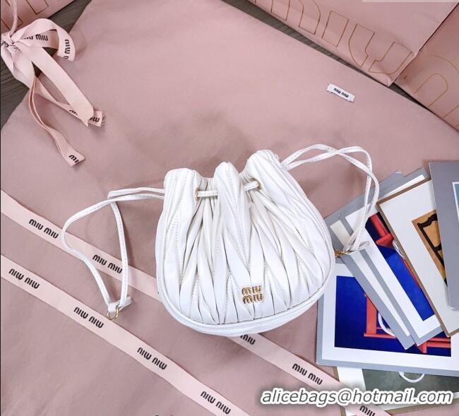 Good Looking Miu Miu Matelasse Nappa Leather Pouch 5ND022 White 2025
