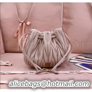 Luxury Discount Miu Miu Matelasse Nappa Leather Pouch 5ND022 Powder Pink 2025