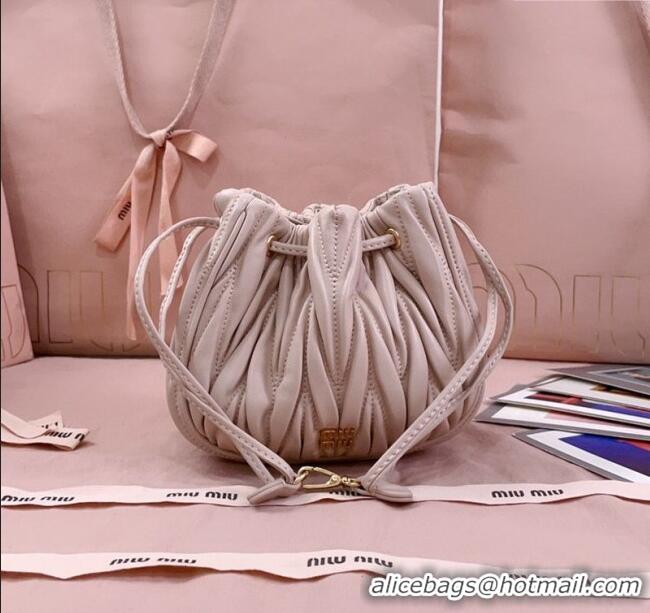 Luxury Discount Miu Miu Matelasse Nappa Leather Pouch 5ND022 Powder Pink 2025
