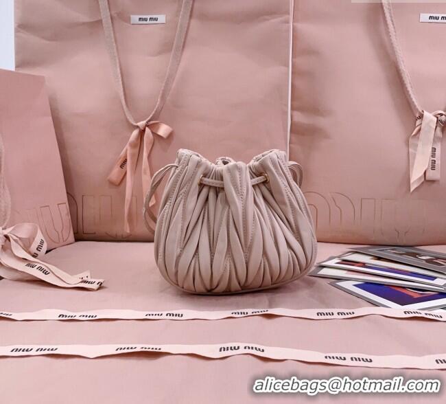 Luxury Discount Miu Miu Matelasse Nappa Leather Pouch 5ND022 Powder Pink 2025