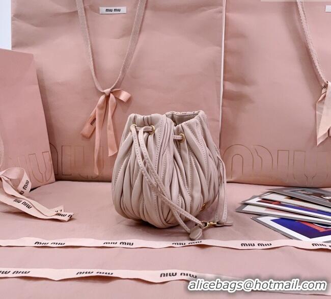 Luxury Discount Miu Miu Matelasse Nappa Leather Pouch 5ND022 Powder Pink 2025