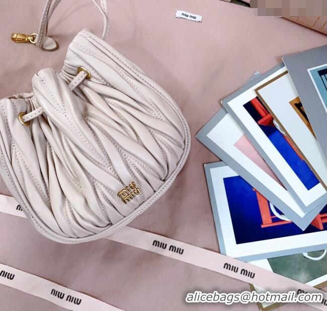 Luxury Discount Miu Miu Matelasse Nappa Leather Pouch 5ND022 Powder Pink 2025