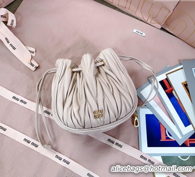Luxury Discount Miu Miu Matelasse Nappa Leather Pouch 5ND022 Powder Pink 2025