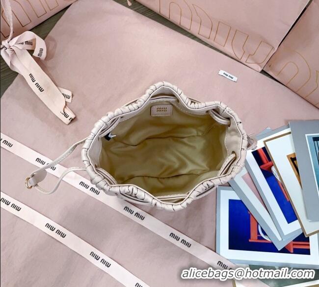 Luxury Discount Miu Miu Matelasse Nappa Leather Pouch 5ND022 Powder Pink 2025