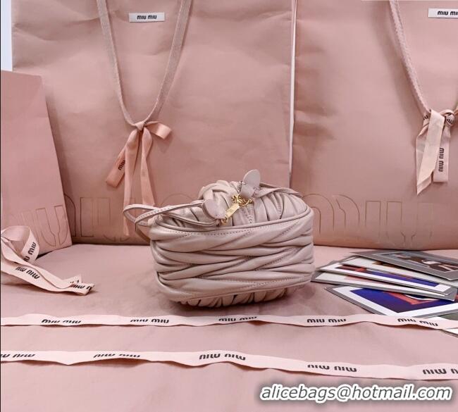 Luxury Discount Miu Miu Matelasse Nappa Leather Pouch 5ND022 Powder Pink 2025