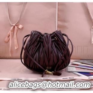 Good Taste Miu Miu Matelasse Nappa Leather Pouch 5ND022 Burgundy 2025