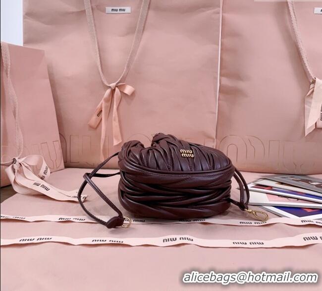 Good Taste Miu Miu Matelasse Nappa Leather Pouch 5ND022 Burgundy 2025
