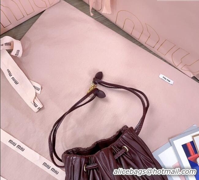 Good Taste Miu Miu Matelasse Nappa Leather Pouch 5ND022 Burgundy 2025