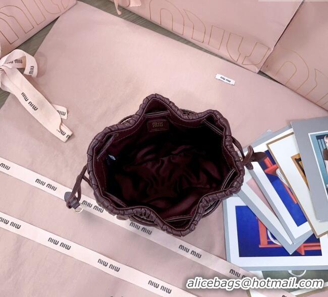 Good Taste Miu Miu Matelasse Nappa Leather Pouch 5ND022 Burgundy 2025