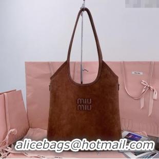 Promotional Miu Miu Suede Tote Bag 5BG231 Brown 2025