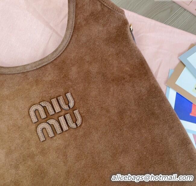 Promotional Miu Miu Suede Tote Bag 5BG231 Brown 2025