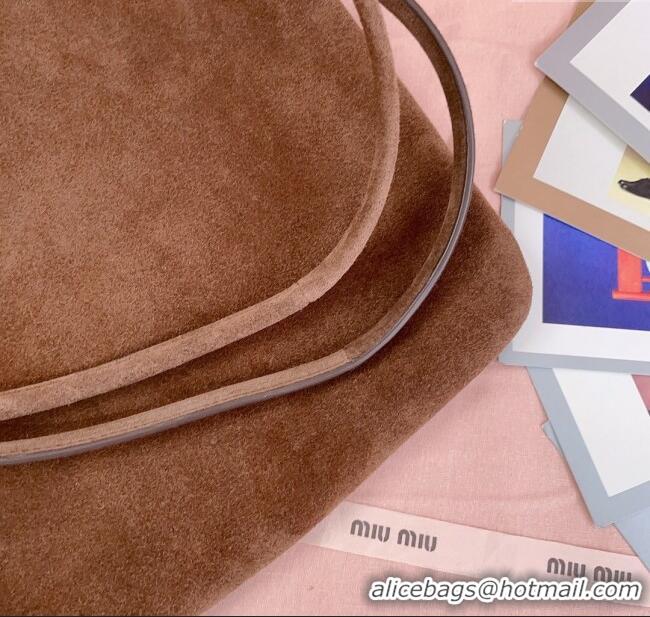 Promotional Miu Miu Suede Tote Bag 5BG231 Brown 2025