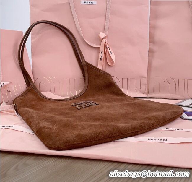 Promotional Miu Miu Suede Tote Bag 5BG231 Brown 2025