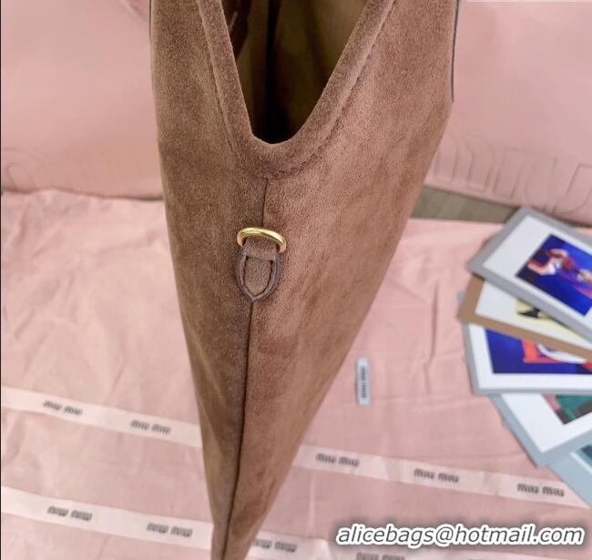 Promotional Miu Miu Suede Tote Bag 5BG231 Brown 2025
