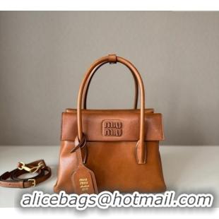 Buy Discount Miu Miu Solitaire Leather Bag 5BA303 Brown 2025