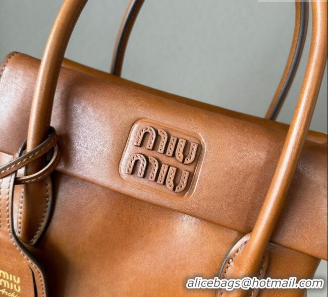 Buy Discount Miu Miu Solitaire Leather Bag 5BA303 Brown 2025
