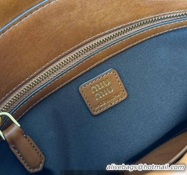 Buy Discount Miu Miu Solitaire Leather Bag 5BA303 Brown 2025