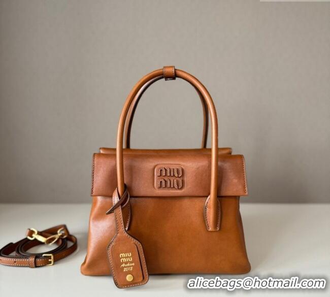 Buy Discount Miu Miu Solitaire Leather Bag 5BA303 Brown 2025