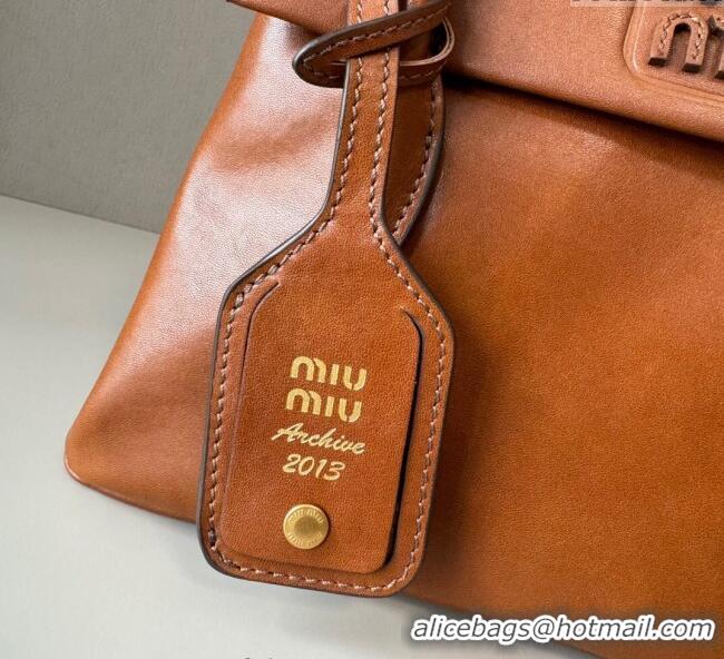 Buy Discount Miu Miu Solitaire Leather Bag 5BA303 Brown 2025