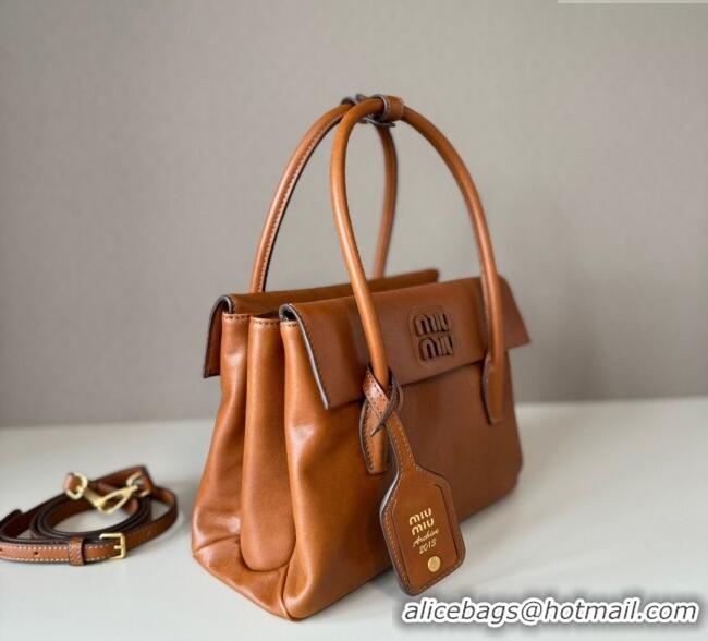 Buy Discount Miu Miu Solitaire Leather Bag 5BA303 Brown 2025
