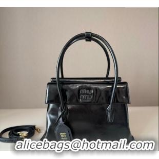 Famous Brand Miu Miu Solitaire leather bag 5BA302 Black 2025