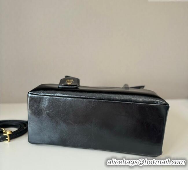 Famous Brand Miu Miu Solitaire leather bag 5BA302 Black 2025