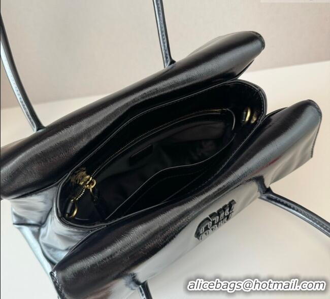Famous Brand Miu Miu Solitaire leather bag 5BA302 Black 2025