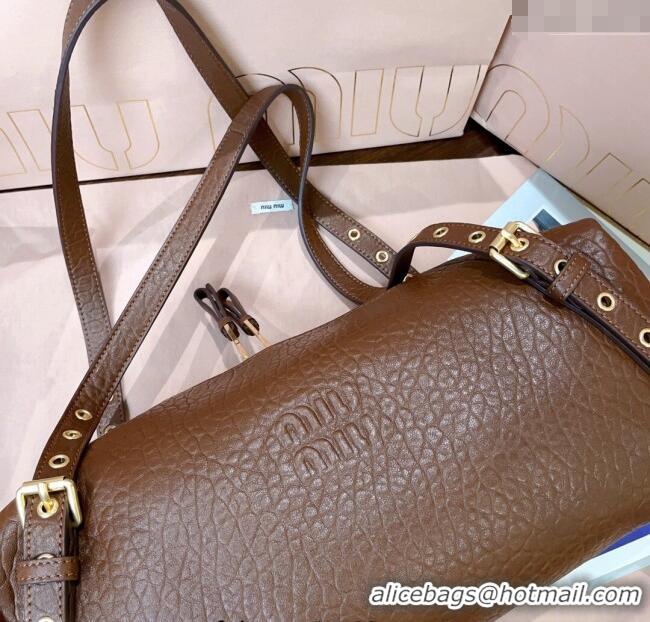 Well Crafted Miu Miu Lambskin Leather Shoulder Bag 5BC190 Brown 2025