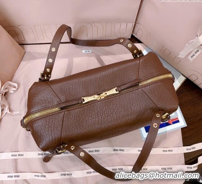 Well Crafted Miu Miu Lambskin Leather Shoulder Bag 5BC190 Brown 2025
