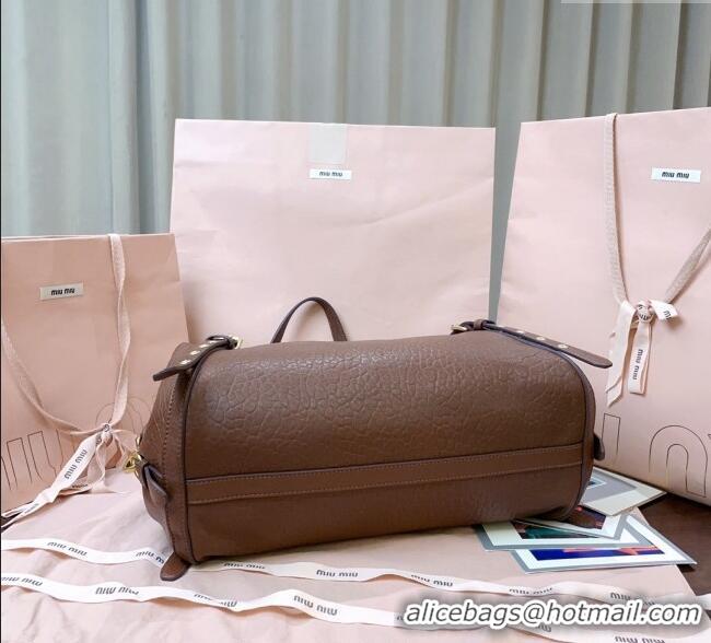 Well Crafted Miu Miu Lambskin Leather Shoulder Bag 5BC190 Brown 2025