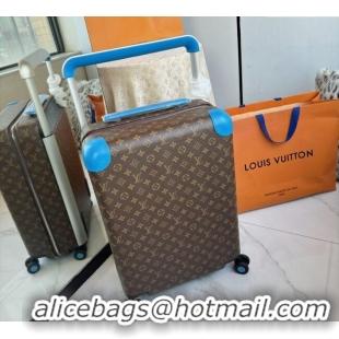 Luxury Cheap Louis Vuitton Horizon 55 Rolling Suitcase Luggage Travel Bag in Monogram Edlipse Canvas L6032 Blue 2025