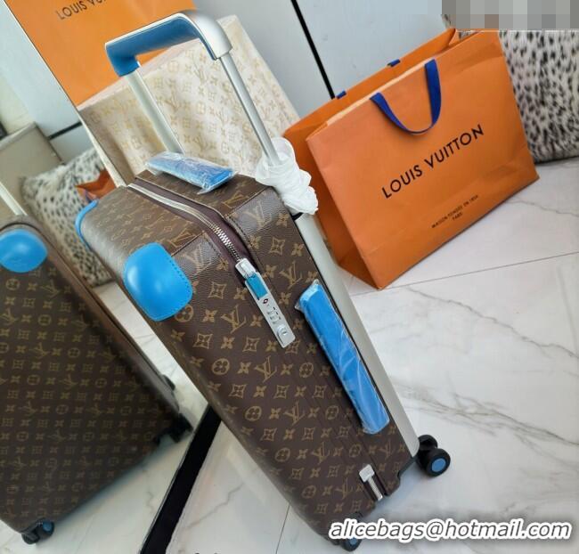 Luxury Cheap Louis Vuitton Horizon 55 Rolling Suitcase Luggage Travel Bag in Monogram Edlipse Canvas L6032 Blue 2025