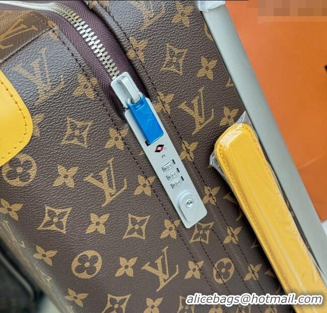 Top Design Louis Vuitton Horizon 55 Rolling Suitcase Luggage Travel Bag in Monogram Edlipse Canvas L6032 Yellow 2025