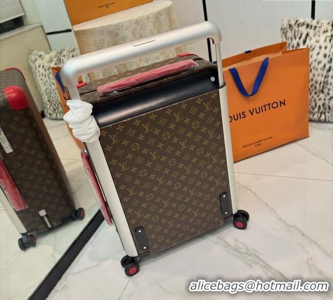 Grade Quality Louis Vuitton Horizon 55 Rolling Suitcase Luggage Travel Bag in Monogram Edlipse Canvas L6032 Red 2025