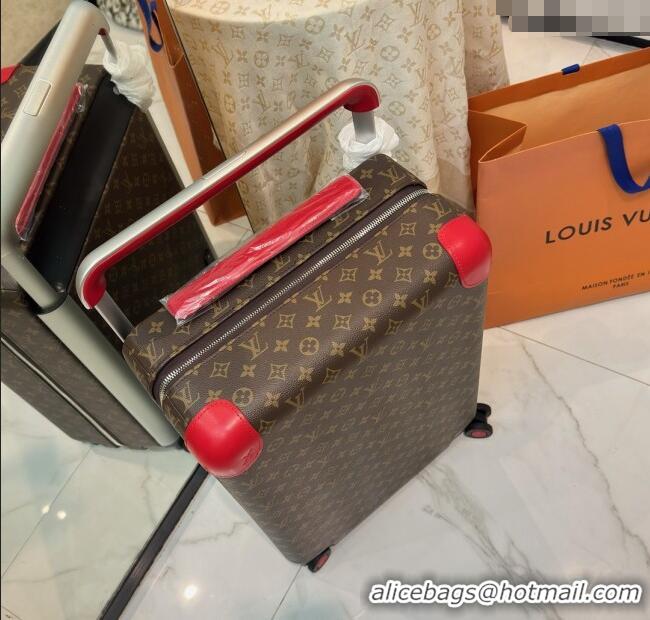 Grade Quality Louis Vuitton Horizon 55 Rolling Suitcase Luggage Travel Bag in Monogram Edlipse Canvas L6032 Red 2025