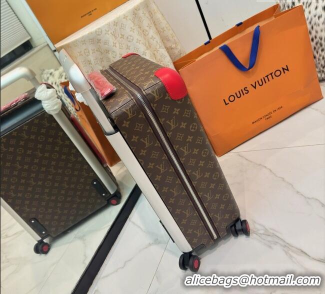 Grade Quality Louis Vuitton Horizon 55 Rolling Suitcase Luggage Travel Bag in Monogram Edlipse Canvas L6032 Red 2025