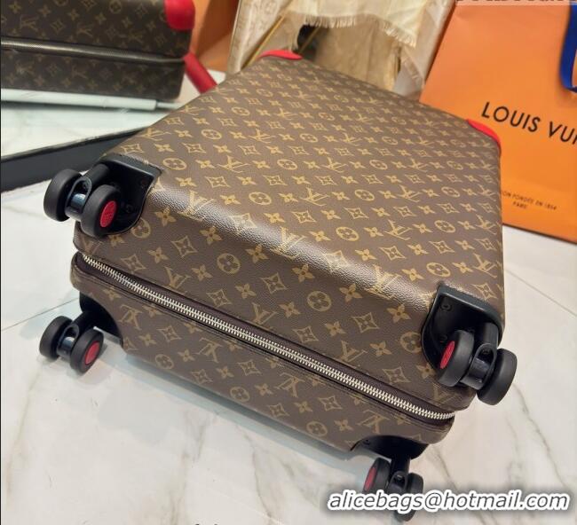 Grade Quality Louis Vuitton Horizon 55 Rolling Suitcase Luggage Travel Bag in Monogram Edlipse Canvas L6032 Red 2025