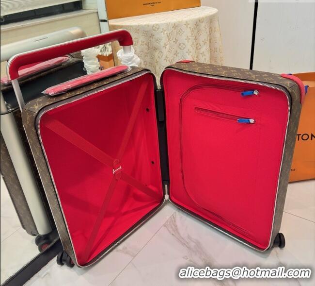 Grade Quality Louis Vuitton Horizon 55 Rolling Suitcase Luggage Travel Bag in Monogram Edlipse Canvas L6032 Red 2025