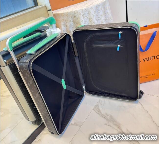 Best Product Louis Vuitton Horizon 55 Rolling Suitcase Luggage Travel Bag in Monogram Edlipse Canvas L6032 Light Green 2