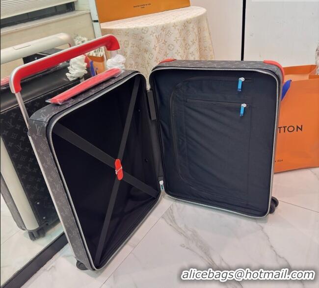 Buy Discount Louis Vuitton Horizon 55 Rolling Suitcase Luggage Travel Bag in Monogram Edlipse Canvas L6032 Orange 2025