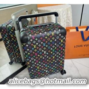 New Discount Louis Vuitton LV x TM Horizon 55 Rolling Suitcase Luggage Travel Bag in Monogram Canvas L6033 Black/Multico
