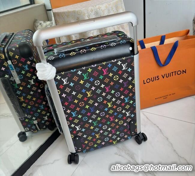 New Discount Louis Vuitton LV x TM Horizon 55 Rolling Suitcase Luggage Travel Bag in Monogram Canvas L6033 Black/Multico